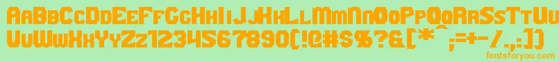 GaikingExtended Font – Orange Fonts on Green Background