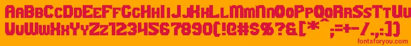 GaikingExtended-Schriftart – Rote Schriften auf orangefarbenem Hintergrund