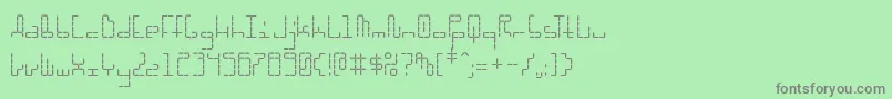 フォントHybrl – 緑の背景に灰色の文字