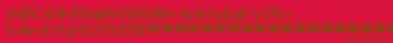 Шрифт CosmicRaysDemo – коричневые шрифты на красном фоне