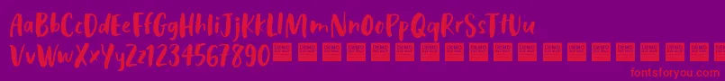 CosmicRaysDemo Font – Red Fonts on Purple Background