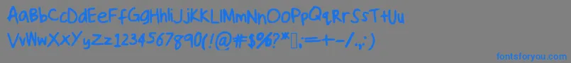 Handwriting ffy-Schriftart – Blaue Schriften auf grauem Hintergrund