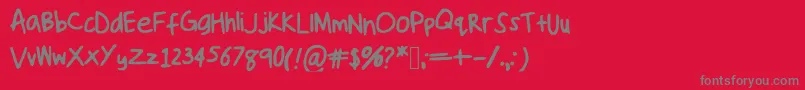 Handwriting ffy Font – Gray Fonts on Red Background