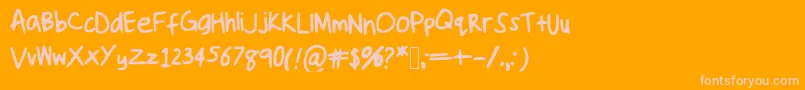 Handwriting ffy Font – Pink Fonts on Orange Background