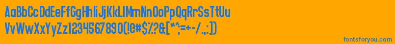 Czcionka CasualSoftcore – niebieskie czcionki na pomarańczowym tle