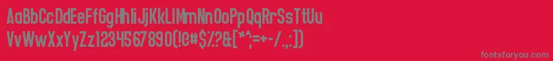 Fonte CasualSoftcore – fontes cinzas em um fundo vermelho
