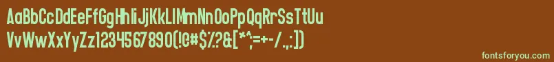 CasualSoftcore Font – Green Fonts on Brown Background