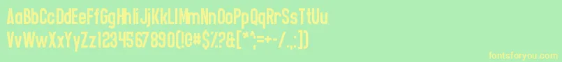 CasualSoftcore Font – Yellow Fonts on Green Background