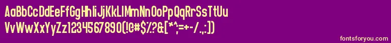 CasualSoftcore-Schriftart – Gelbe Schriften auf violettem Hintergrund