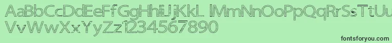 Czcionka Senipop – czarne czcionki na zielonym tle