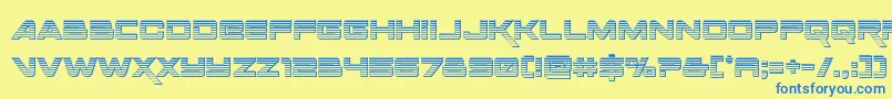 Spacerangerchrome Font – Blue Fonts on Yellow Background