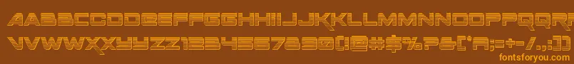 Fonte Spacerangerchrome – fontes laranjas em um fundo marrom