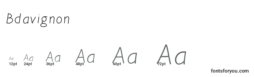 Bdavignon Font Sizes