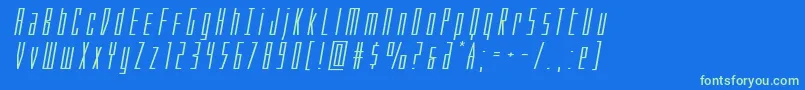 Phantaconxtraexpandital Font – Green Fonts on Blue Background