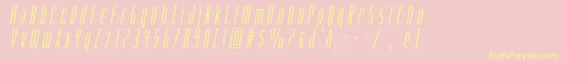 Phantaconxtraexpandital-Schriftart – Gelbe Schriften auf rosa Hintergrund