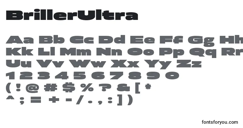 BrillerUltra Font – alphabet, numbers, special characters