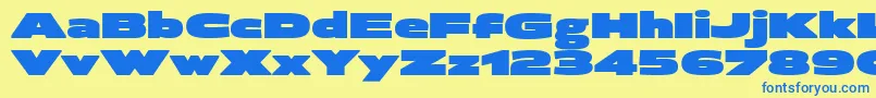 BrillerUltra Font – Blue Fonts on Yellow Background