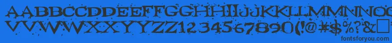 Шрифт Fontocide – чёрные шрифты на синем фоне