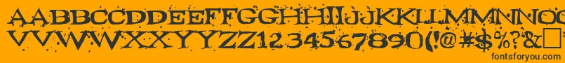 Fontocide-Schriftart – Schwarze Schriften auf orangefarbenem Hintergrund