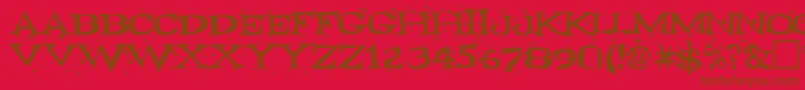 Fontocide Font – Brown Fonts on Red Background