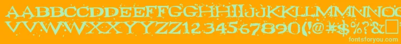 Fontocide Font – Green Fonts on Orange Background