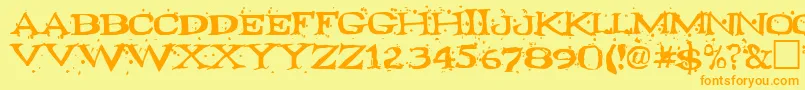 Fontocide Font – Orange Fonts on Yellow Background