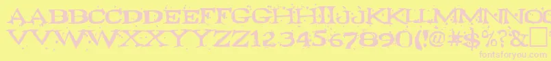 Fontocide-Schriftart – Rosa Schriften auf gelbem Hintergrund