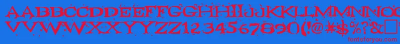 Fontocide Font – Red Fonts on Blue Background