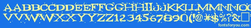 Fontocide Font – Yellow Fonts on Blue Background