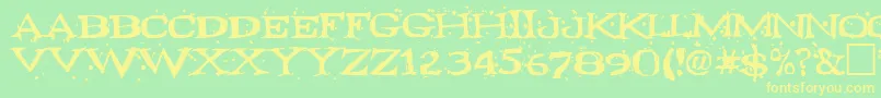 Fontocide Font – Yellow Fonts on Green Background