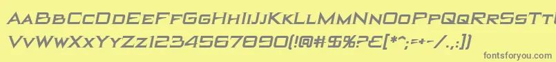 BlackholeBbItalic Font – Gray Fonts on Yellow Background