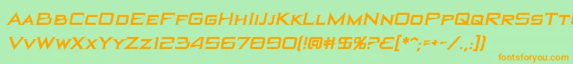 BlackholeBbItalic Font – Orange Fonts on Green Background