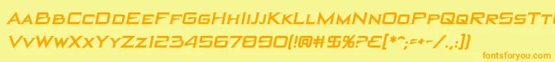 BlackholeBbItalic Font – Orange Fonts on Yellow Background