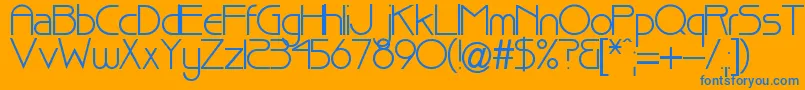 Pointer Font – Blue Fonts on Orange Background