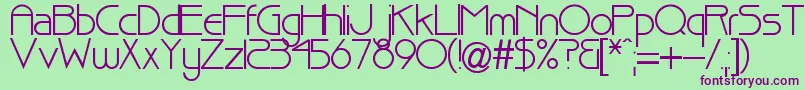 Pointer Font – Purple Fonts on Green Background