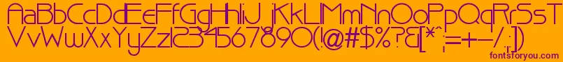 Pointer Font – Purple Fonts on Orange Background