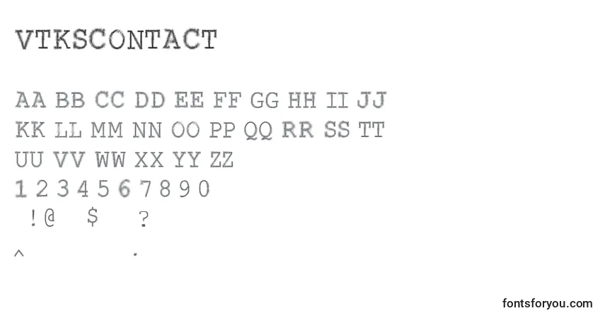 Шрифт VtksContact – алфавит, цифры, специальные символы