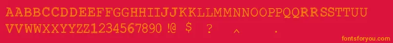 VtksContact Font – Orange Fonts on Red Background