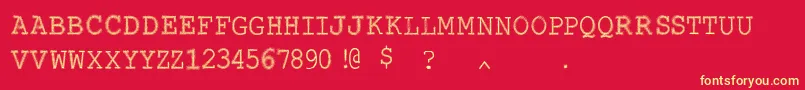VtksContact Font – Yellow Fonts on Red Background