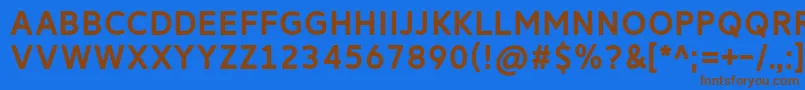 ReitamRegular-Schriftart – Braune Schriften auf blauem Hintergrund