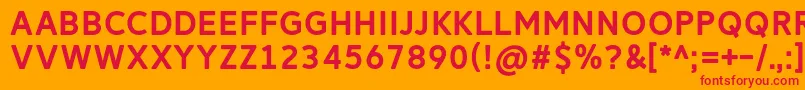 ReitamRegular-Schriftart – Rote Schriften auf orangefarbenem Hintergrund