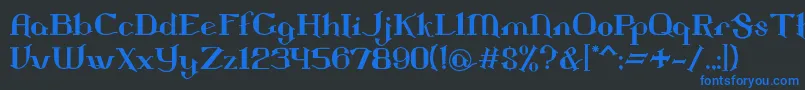 Landon Font – Blue Fonts on Black Background