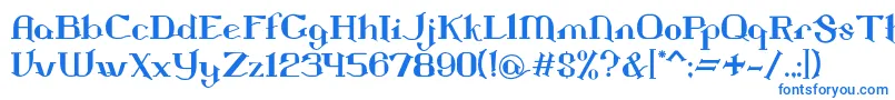 フォントLandon – 白い背景に青い文字