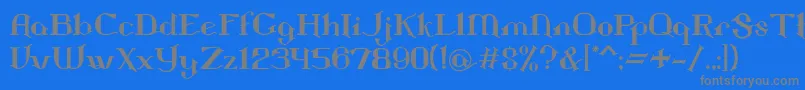 フォントLandon – 青い背景に灰色の文字