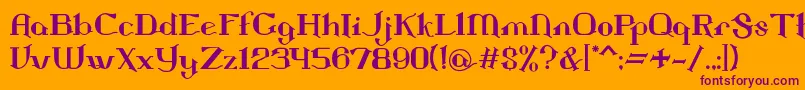 Landon Font – Purple Fonts on Orange Background