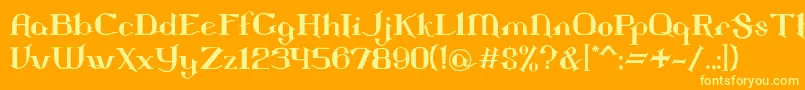 フォントLandon – オレンジの背景に黄色の文字