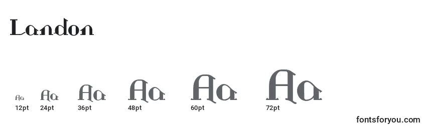 Landon (45808) Font Sizes