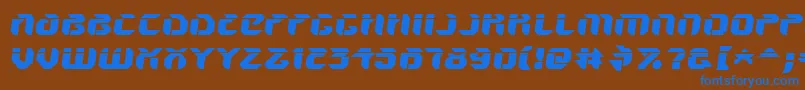 フォントV5AmponSlanted – 茶色の背景に青い文字