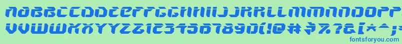 V5AmponSlanted Font – Blue Fonts on Green Background