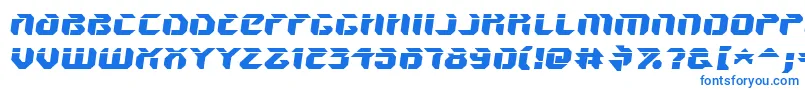 フォントV5AmponSlanted – 白い背景に青い文字